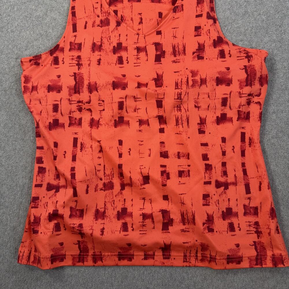 Columbia Omni-Wick Activewear Tank Top Women's XL Orange Red Abstract Athletic - Picture 4 of 11